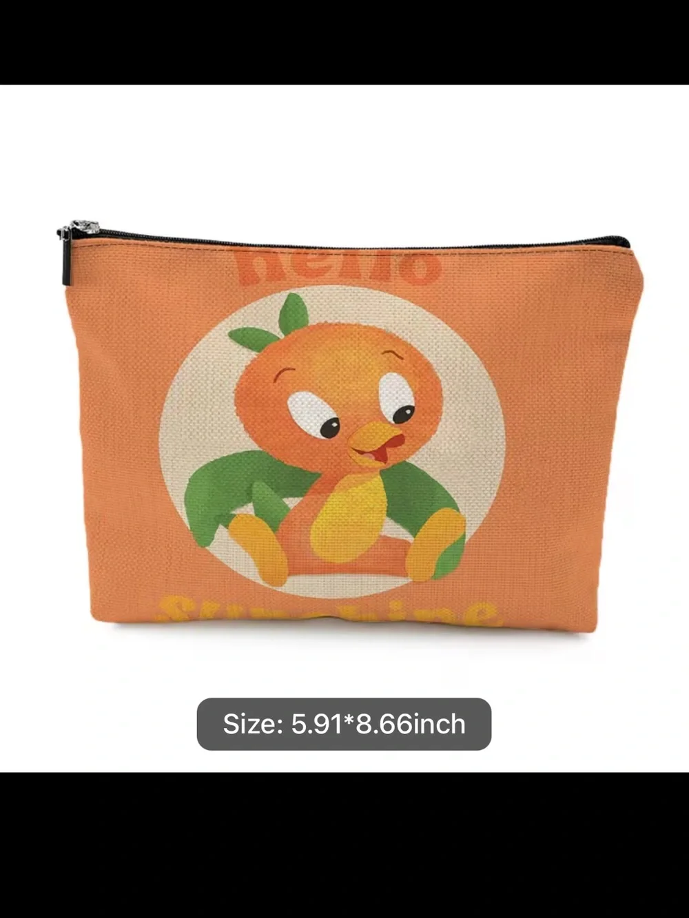 Orange Bird Makeup Bag